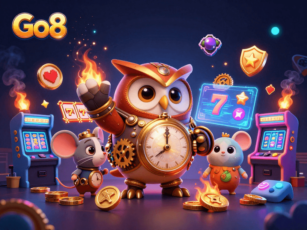 Experience the thrilling world of Go8 with dynamic casino elements and engaging characters.
