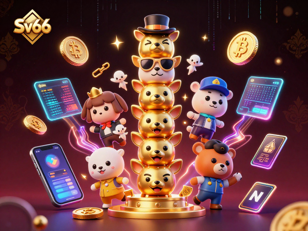 Engage with Sv66 at this vibrant 3D casino scene featuring unique game elements and rich visuals.