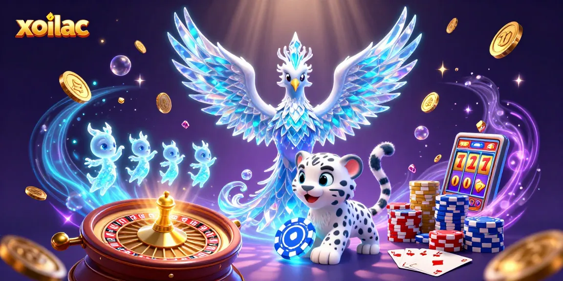 Engage in exciting betting at xoilac with vibrant 3D illustrations of casino elements.