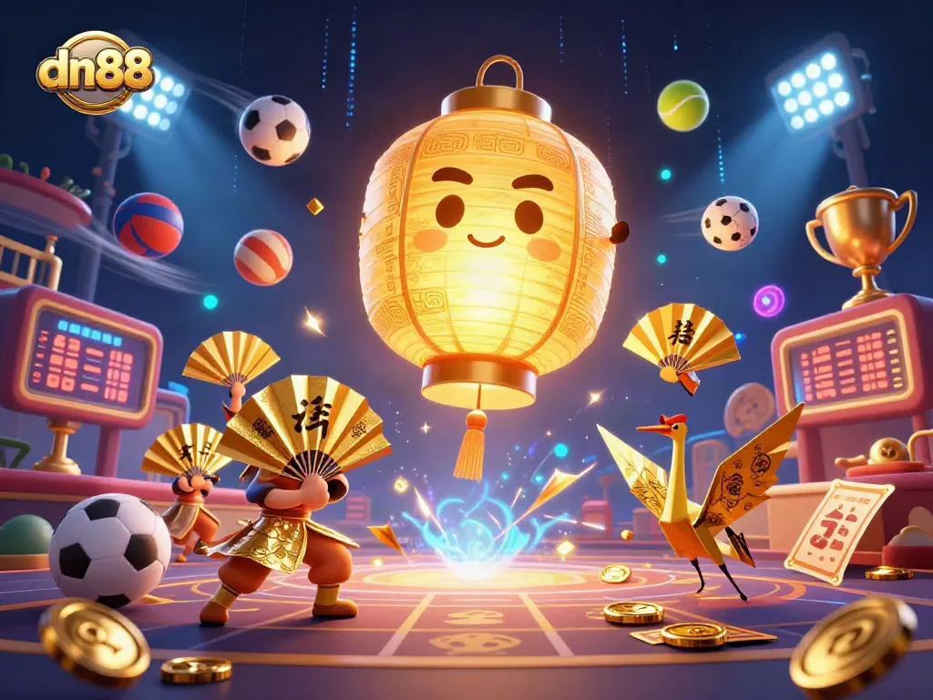 Experience thrilling adventures at dn88 with a magical lantern spirit in a bustling casino.