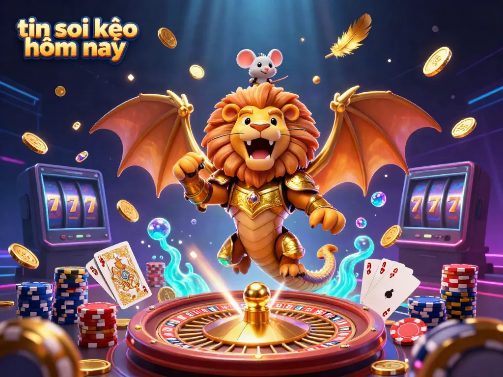 Win with insight at tin soi kèo hôm nay, featuring a golden armored chimera and thrilling gambling elements.