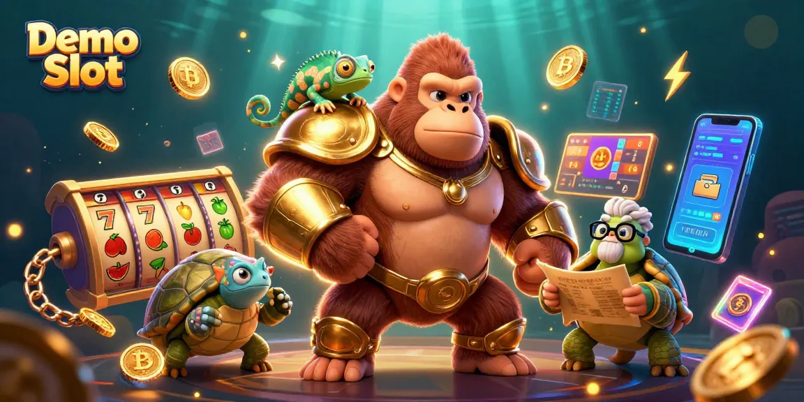 Engage with Demo Slot features through a vibrant 3D illustration showcasing unique game elements.
