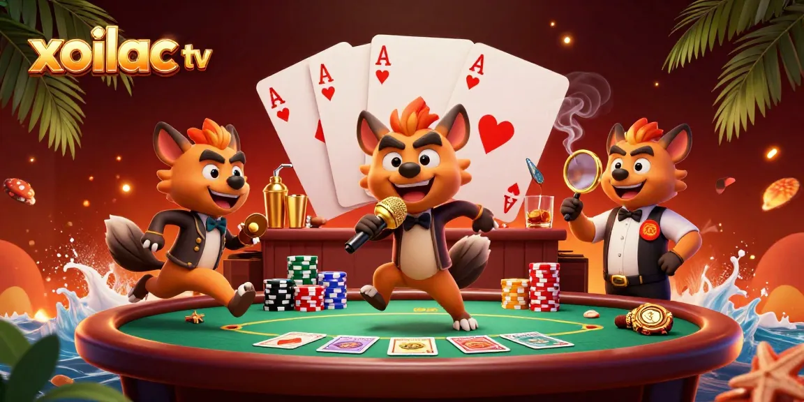 Experience the excitement of xoilac tv with vibrant 3D hyenas navigating a lively comedy casino club.