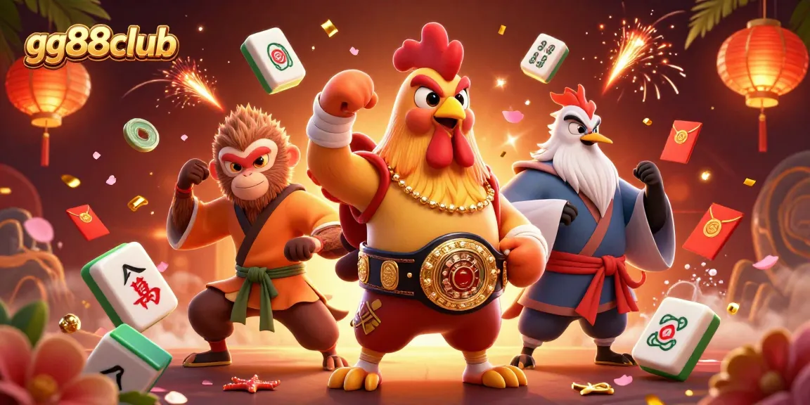Experience thrilling gameplay with gg88club's animated characters and dynamic casino elements in this vibrant scene.