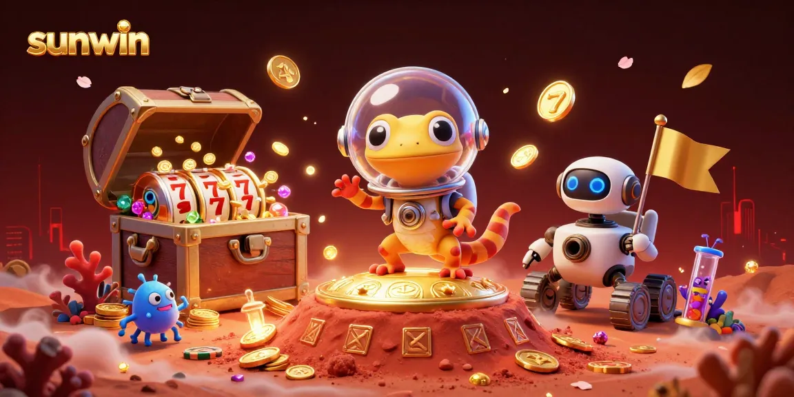 Experience sunwin's thrilling discovery of a golden casino on Mars with engaging gaming elements.