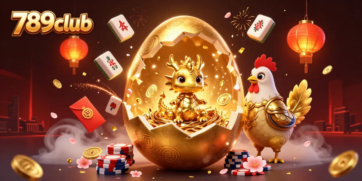 Engage with exciting gameplay at 789club showcasing a golden dragon and poker chips amidst festive decorations.