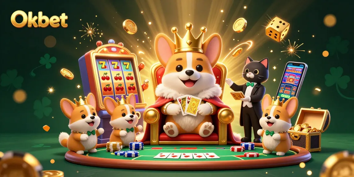 Experience entertainment with Oxbet's exciting casino games, featuring a vibrant royal corgi throne scene.