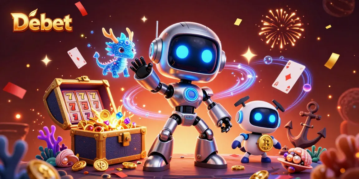 Engaging Debet casino illustration highlighting vibrant characters and dynamic gaming elements