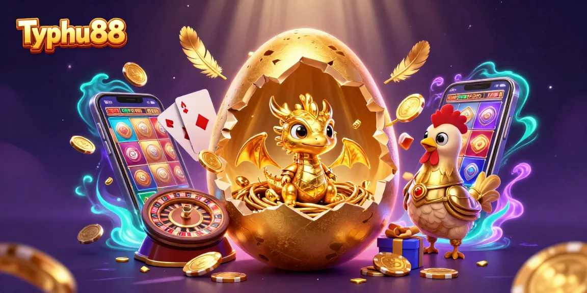 Experience thrilling gameplay with Typhu88's mesmerizing 3D casino illustration.