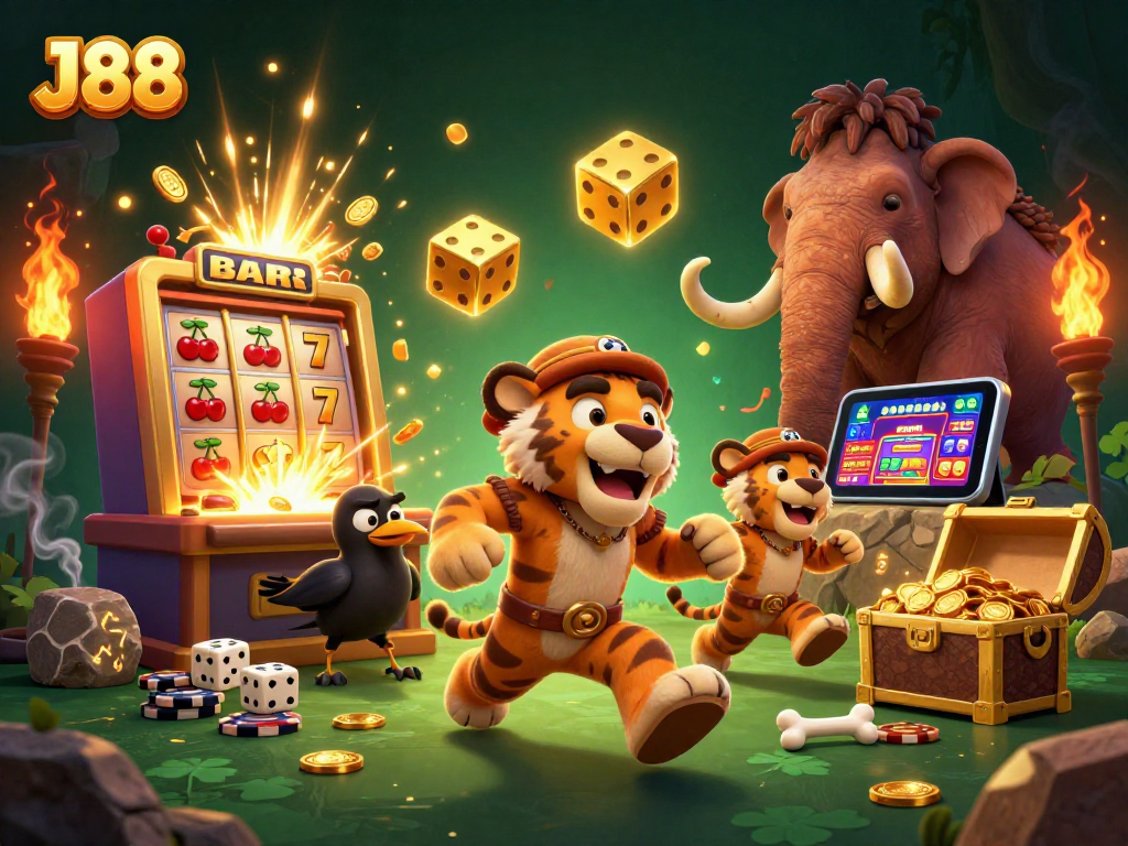 Experience the thrill of J88's dynamic casino action with rich 3D elements and vibrant visuals.