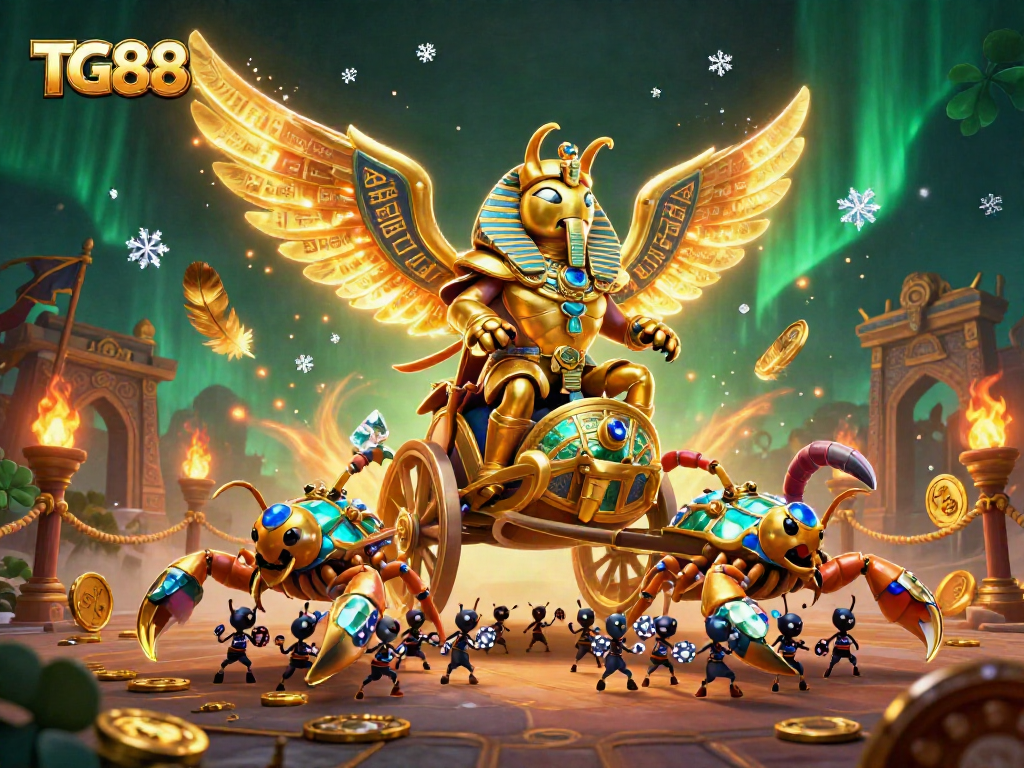 Engage with TG88's lively gaming world, showcasing a vibrant chariot race in a grand arena.