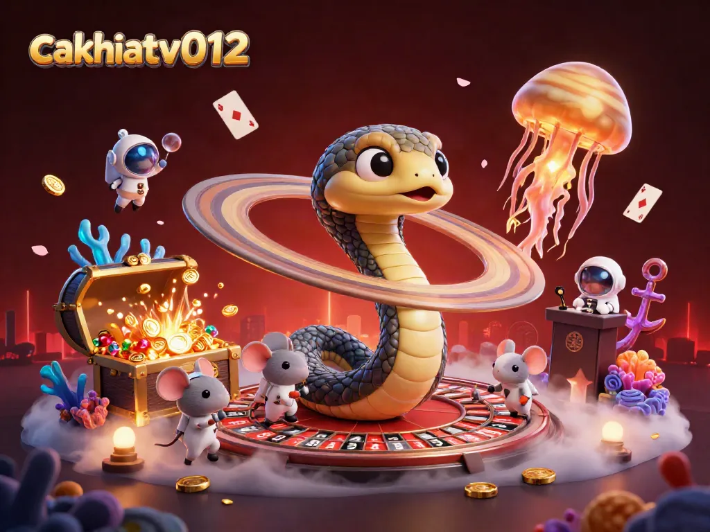 Cakhiatv012 showcases dynamic gambling action with animated characters in a casino-like universe.