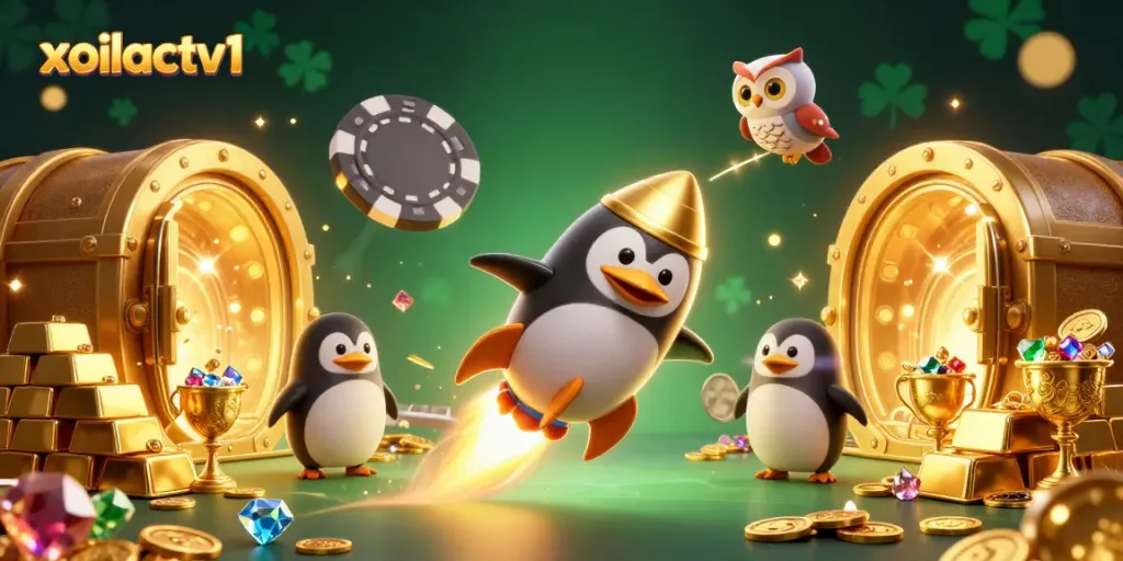 Experience exhilarating gameplay with xoilactv1 in a vibrant casino-themed illustration.