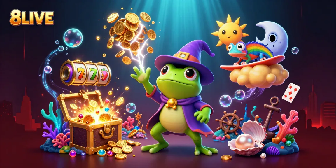 Experience thrilling slots and jackpots with 8LIVE as golden coins storm the gaming scene.