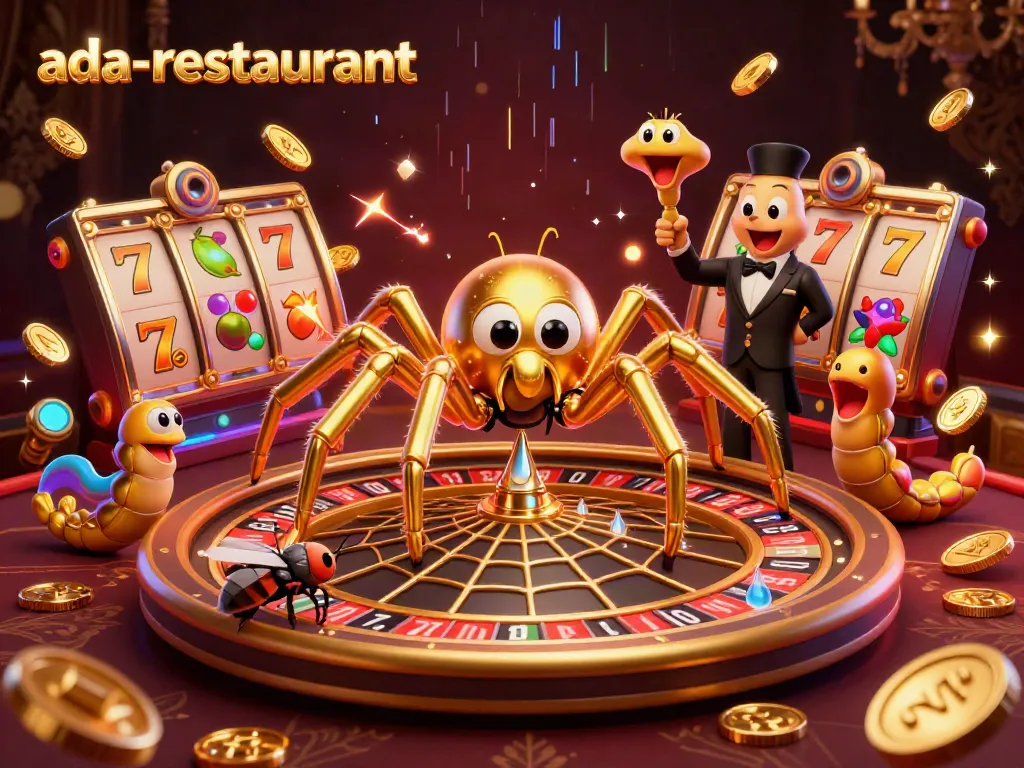 Experience the thrill at ada-restaurant's casino with vibrant golden web roulette!