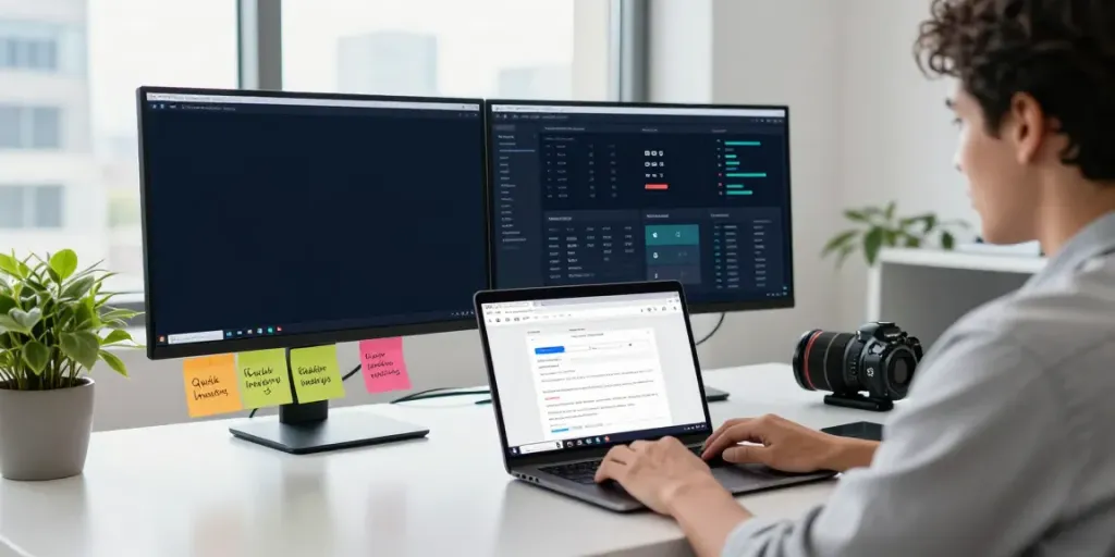 Content creator optimizing instant indexing strategies in a modern workspace.