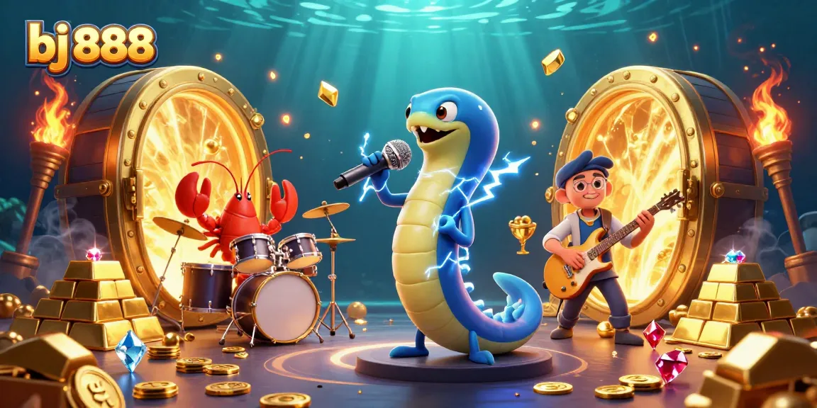 Experience thrilling gameplay at bj 888 in an underwater casino with vibrant 3D characters.