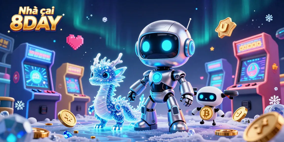 Engage with Nhà cái 8DAY in this vibrant 3D casino scene, showcasing thrilling gaming elements and characters.
