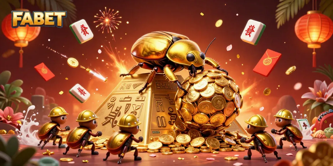 Experience rich online gaming at FABET with a dynamic casino-themed 3D illustration.