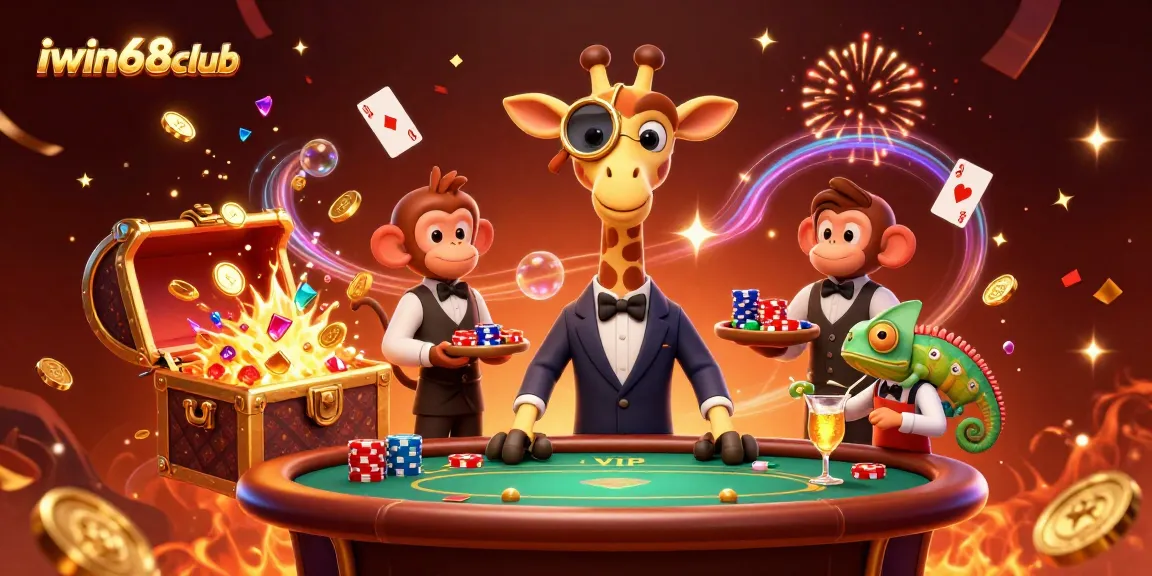 Experience thrilling gameplay and winning nights at iwin68club with high-stakes poker action and vibrant decorations.