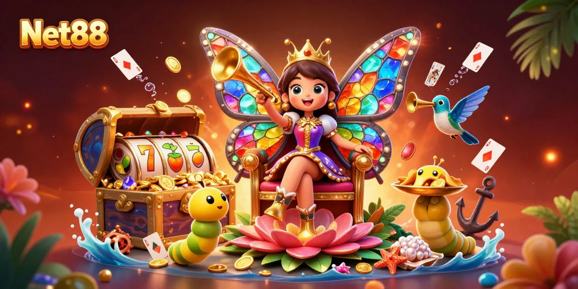 Win big at Net88 with the vibrant scene showcasing slots and casino excitement.