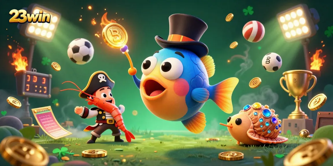 Engage in thrilling games at 23win with dynamic sports elements and vibrant treasure visuals.
