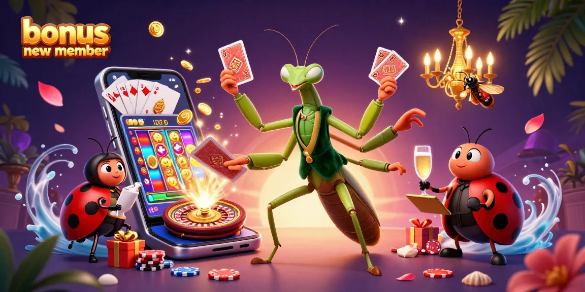 Experience the excitement of slots with our bonus new member, featuring engaging characters and casino elements.