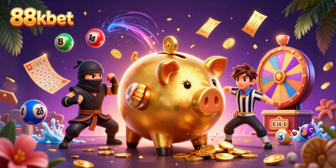 Experience exciting wins at 88kbet with our dynamic casino scene featuring vibrant characters and elements.
